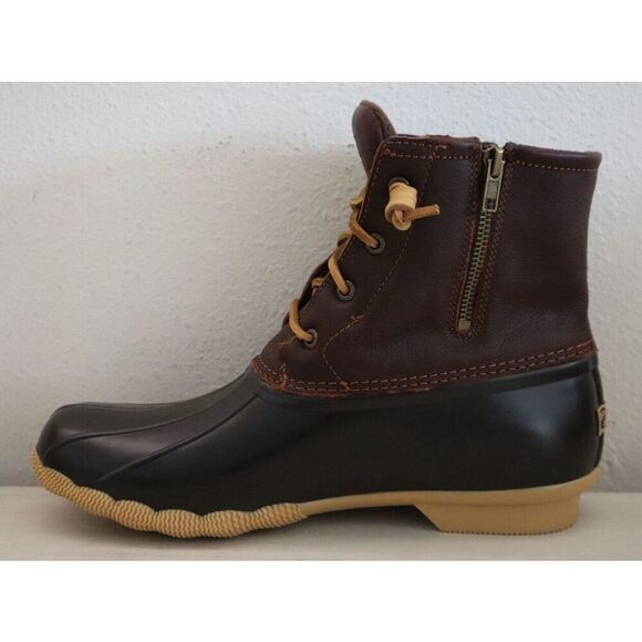 Sperry Top-Sider STS91176 Women's Sz 12M Tan/Dark Brown Saltwater Duck Boots - Picture 12 of 16